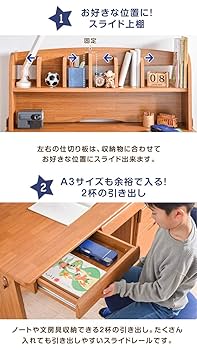 Amazon.co.jp: タンスのゲン 学習机3点セット 【デスク+上棚+